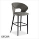 Fard Bar Stool with Tapered Wooden Legs