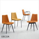 Midj - Cover Dining Chair in Designer Fabrics & Eco Leathers with Tapered Wooden Legs - Décor for Designers