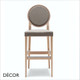 Medaillon Bar Stool with Tapered Wooden Legs in Designer Fabrics & Eco Leathers, Bar & Counter Heights - Made for You - Décor for Business