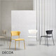 1A1 Lisa Dining Chair with Slim Metal Legs, Technopolymer - In Designer Colours & Neutral Tones - Décor for Home