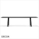 Pedrali - Arki Rectangular Dining Table with a Black Powder Coated Frame and Black top - Décor for Business