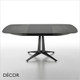 1A1 Link Dining Table Featuring a 120cm Rounded Square Top that Extends to 180cm - In Designer Wood Veneers & Marble Effect Crystal Ceramics - Décor for Home
