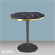 111A1 Tiffany Round Black Powder-Coated Dining Table Base with a Slim Round Column - Add a Brass-Edged Round or Square Black or Carrara Marble Effect Compact Laminate Top- Décor for Business