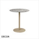 11C Tiffany Round Dining Table Base with a Slim Round Column in - Satin, Satin Brass, Corten Effect & Powder-Coated Steel in Designer Neutral Colours - Décor for Business