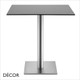Tiffany Square Dining Table Base with a Round Column - In Satin Stainless Steel - Décor for Business