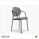 Coco Metal Dining Chair with Armrests in Designer Fabrics & Eco Leathers with a Wooden Backrest - Made for You - Décor for Business