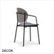 Coco Metal Dining Chair with Armrests in Designer Fabrics & Eco Leathers with a Wooden Backrest - Made for You - Décor for Business