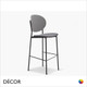 Coco Metal Bar Stool in Designer Fabrics & Eco Leathers with a Wooden Backrest - Made for You - Décor for Business
