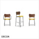 11A1 Rami Metal Bar Stool in Designer Fabrics & Eco Leathers with a Wooden Backrest - Made for You - Décor for Business