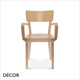 1A1 Bonn Dining Chair with Armrests and a Wooden Seat - In Designer Satin Colours & Wood Finishes - Décor for Business