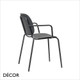 A1 Si-Si Stackable Outdoor Dining Chair with Armrests, Coated Steel - In Designer Colours & Neutral Tones - Décor for Business