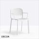 1 A  Pedrali - Dome Stackable Dining Chair with Armrests Perforated, Polypropylene - In Designer Colours & Neutral Tones - Décor for Home & Business
