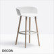 1 A  Pedrali - Babila Bar Stool with a Polypropylene Shell & Solid Ash Legs, Bar & Counter Height - In Designer Colours & Neutral Tones - Décor for Home & Business