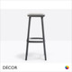 1A1 Pedrali - Babila Bar Stool, Solid Ash with a Fabric Seat- In Classic Eco Leather - Made for You - Décor for Home & Business