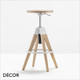 1 E Pedrali - Arki Gas Lift Stool, Adjustable, Solid Oak - In Designer Colours & Neutral Tones - Décor for Home & Business