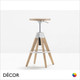 1 E Pedrali - Arki Gas Lift Stool, Adjustable, Solid Oak - In Designer Colours & Neutral Tones - Décor for Home & Business