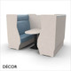 Finchley Private Open Pod Booth & Banquette Seating with Privacy Panels - In Designer Fabrics & Eco Leathers  - Made for You - Décor for Business