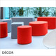 Pedrali - Wow Pouffe, Small Round - In Designer Fabrics & Soft Eco Leather - Décor for Home & Business