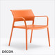 Pedrali - Ara Stackable Lounge Chair with Armrests, Polypropylene - In Designer Colours & Neutral Tones - Décor for Business