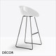 1 S Pedrali - Gliss Bar Stool with a Polypropylene Shell & Sleigh Frame, Bar & Counter Height - In High Gloss Designer Black or White - Décor for Business