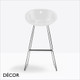 1 S Pedrali - Gliss Bar Stool with a Polypropylene Shell & Sleigh Frame, Bar & Counter Height - In High Gloss Designer Black or White - Décor for Business