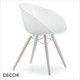 11A1 Pedrali - Gliss Dining Chair with Wooden Legs, Technopolymer - In Designer Colours & Neutral Tones - Décor for Business
