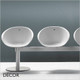 Pedrali - Gliss Bench, 4 Seats, Technopolymer - In Designer Neutral Tones - Décor for Business