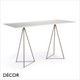 Glitter Rectangular Table with a Twin Base and Laminate Top, 2 Sizes - In Designer Neutral Tones - Décor for Business