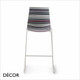 111 Colorfive Stackable Bar Stool, Technopolymer and White Coated Sleigh Frame, Bar & Counter Heights - In Designer Colours & Neutral Tones - Décor for Business
