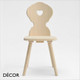 1 A A Décor Select - Monaco ‘Heart-shaped’ Dining Chair in Natural or Stained Ash - In Designer Colours and Wood Finishes - Décor for Business
