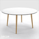 1 D  Stefano Designer Dining Table with a Round, Square or Rectangular Top & Beech Legs - In Designer Neutral Tones - Décor for Business 1 D  Stefano Designer Dining Table with a Round, Square or Rectangular Top & Beech Legs - In Designer Neutral Tones - Décor for Business