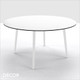 1 B Stefano Designer Dining Table with a Round, Square or Rectangular Top & Technopolymer Legs, for Indoor and Outdoor Use - In Designer Neutral Tones - Décor for Business