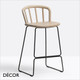 1 C Pedrali - Nym Bar Stool in Solid Ash with a Powder-Coated Steel Sleigh Frame, Bar & Counter Height - In Designer Colours & Neutral Tones - Décor for Business