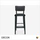 11 Brussels Studded Bar Stool with an Upholstered Seat and Backrest, Bar & Counter Height - In Designer Fabrics & Wood Finishes - Décor for Business