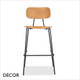 1 A Kilkenny Bar Stool with an Ash Veneer Seat and Backrest and a Black Powder-Coated Steel Frame - Décor for Business