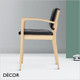 Eileen Button-Back Dining Chair with Armrests and a Slim Upholstered Seat and Backrest in Designer Eco Leathers - Made for You - Décor for Business Eileen Button-Back Dining Chair with Armrests and a Slim Upholstered Seat and Backrest in Designer Eco Leathers - Made for You - Décor for Business