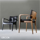 Eileen Button-Back Dining Chair with Armrests and a Slim Upholstered Seat and Backrest in Designer Eco Leathers - Made for You - Décor for Business Eileen Button-Back Dining Chair with Armrests and a Slim Upholstered Seat and Backrest in Designer Eco Leathers - Made for You - Décor for Business
