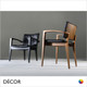 Eileen Button-Back Dining Chair with Armrests and a Slim Upholstered Seat and Backrest in Designer Eco Leathers - Made for You - Décor for Business Eileen Button-Back Dining Chair with Armrests and a Slim Upholstered Seat and Backrest in Designer Eco Leathers - Made for You - Décor for Business