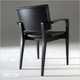 Eileen Button-Back Dining Chair with Armrests and a Slim Upholstered Seat and Backrest in Designer Eco Leathers - Made for You - Décor for Business Eileen Button-Back Dining Chair with Armrests and a Slim Upholstered Seat and Backrest in Designer Eco Leathers - Made for You - Décor for Business