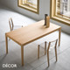 Together Poseur or Dining Table, Square & Rectangular in Solid Oak with an Oak Veneered Top, 5 Sizes - In Designer Neutral Tones - Décor for Business