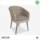 11 Campo Stackable Tub-Style Dining Chair with a Cushion and a Woven Rattan-Effect Seat and Wrap-Around Backrest - Modern Design in Neutral Colours - Décor for Business