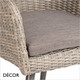 11 Campo Stackable Tub-Style Dining Chair with a Cushion and a Woven Rattan-Effect Seat and Wrap-Around Backrest - Modern Design in Neutral Colours - Décor for Business