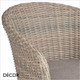 11 Campo Stackable Tub-Style Dining Chair with a Cushion and a Woven Rattan-Effect Seat and Wrap-Around Backrest - Modern Design in Neutral Colours - Décor for Business