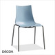 1 S Zebra Stackable Dining Chair with a Technopolymer Body & Powder Coated Steel Legs - In Designer Colours & Neutral Tones - Décor for Business