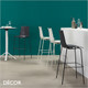 1 Zebra Bar Stool with a Technopolymer Body & Powder Coated Steel Legs, Bar and Counter Height - In Designer Colours & Neutral Tones - Décor for Business