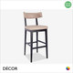 1 C Venosa Bar Stool with a Black Frame and an Upholstered Seat and Backrest - In Designer Eco Leather Colours - Décor for Business