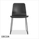 Malmo Dining Chair with a Black Sleigh Frame and a Black Stained Ash Veneer Body - Décor for Business
