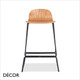 1 A Malmo Bar Stool with a Black Sleigh Frame and a Natural Ash Veneer Body, Bar & Counter Heights - Décor for Business
