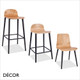 11 Malmo Bar Stool with Black Stained Ash Legs and a Natural Ash Veneer Body - Décor for Business