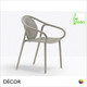 11   B Pedrali - Remind Be Green Stackable Dining Chair with Armrests, Recycled Polypropylene - In Designer Neutral Grey - Décor for Business